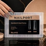 Long Balerin Protez Tırnak Sandwich Dual Üst Form Jel Polygel Acrygel - Akrijel Ve Polijel İçin Dual Form Şablon 140Lı Wn-Df043