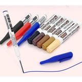 Long Nib Derin Delik İşaretleme Kalemi 12 Adet - 30mm Uzun Uçlu Mimari ve Marangoz Kalemi, Suya Dayanıklı Mürekkep, Metal, Ahşap ve Plastik Yüzeyler İçin İdeal (Mavi)