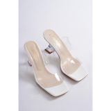 long shoes Kadın Şeffaf Bant Şeffaf Topuklu Terlik