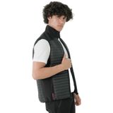 Longberg Erkek Dik Yaka Softshell İçi Polarlı Fermuarlı Cepli Kapitone Yelek Siyah 2XL