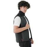 Longberg Erkek Dik Yaka Softshell İçi Polarlı Fermuarlı Cepli Kapitone Yelek Siyah 3XL