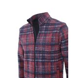 Longberg Erkek Kaşe Fermuarlı Polar Ceket (KIRMIZI, 2XL)