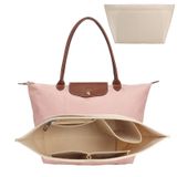 Longchamp L için çanta düzenleyici, Longchamp çanta düzenleyici, çok cepli keçe çanta düzenleyici, cüzdan düzenleyici (bej, L)