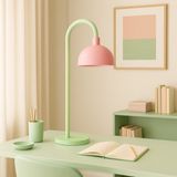 Longing Bloom Pastel Metal Masa Lambası – E27 Duy – Ofis & Çalışma Masası Lambası - Pembe