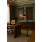 Longing Serenity Arc Metal Lambader Oturma Odası & Yatak Odası & Salon Lambader Açık Kahverengi Başlık ve Mavi Ayak ile Modern Tasarım
