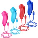 LongLongJin Wii Controllers 4 Packs Nunchucks Wii Remote joystick Compatible Wii Console & Wii U,Replacement for Wii Nunchuck Controller,Compatible with Nintendo Wii Games Gamepads (Pink+Sky