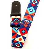 LongMoon Rj200-b19 Gitar Askısı Deluxe Teal Guitar Strap Deri Başlıklı 2 Katlı