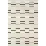 Look Black Lb003w Krem Halı Siyah Dekoratif Çizgili Modern Desen Akrilik Yumuşak Tozuaz Salon Halısı 80 X 150 Krem
