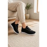 Look Life 26107 Incim Siyah Beyaz Kadın Günlük Sneaker Yazlık Fileli Spor Ayakkabı - Siyah - Beyaz