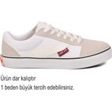 Look Life Beyaz Dar Kalıp Erkek Kanvas Hava Alabilen Rahat Sneaker Spor Ayakkabı 1002 G