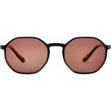 Looklight Santorini Black Amber Unisex Güneş Gözlüğü - Siyah - Amber - 50