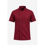LOOKMT MODA Unısex Bordo Renk Çıtçıtlı Kısa Kollu Aşçı Ceketi Aşçı Saya Şef Ceketi