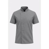 Lookmt Moda Unısex Çıtçıtlı Kısakollu Aşçı Ceketi Aşçı Saya - 2XL - Gri