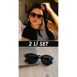 LOOKUP ALCOR -2'Lİ SET BİRLİKTE KADIN GÜNEŞ GÖZLÜĞÜ 1 SİYAH DEGRADE 1 SİYAH UV400 GÜNEŞ KORUMA KILIF VE BEZ HEDİYE