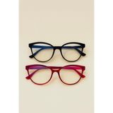 LOOKUP ASTRO- Mavi Işık Korumalı 2'Lİ SET Gözlük Cat Eye Optik Uyumlu (Şeffaf Camı Değişebilir) 50 Ekartman