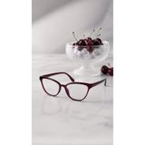 LOOKUP ASTRO- Mavi Işık Korumalı Bordo Gözlük Cat Eye Optik Uyumlu (Camı Değişebilir) 50 Ekartman Ekran Gözlüğü