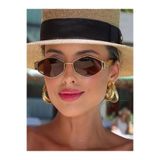 LOOKUP ENİF- GÜNEŞ GÖZLÜĞÜ UV400 KORUMA KADIN GOLD YENİ SEZON CAT EYE KILIF VE SİLME BEZİ HEDİYELİ