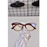 LOOKUP NEW Bordo 56 Ekartman Cat Eye Kemik Şeffaf Kadın Erkek Mavi Işık Korumalı Blue Block Ekran Gözlüğü