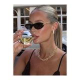LOOKUP NEW Botto Unisex Kadın Metal Cat Eye Altın Gold Detay Uv400 Korumalı Kılıf Ve Silme Bezi Hediyeli Güneş Gözlüğü