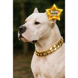 LOOL PREMİUM 4cm KALIN ZİNCİR TASMA KÖPEK, ALTIN, GÜMÜŞ, METALİK HAFİF MALZEME KÖPEK KOLYESİ