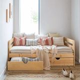 Loolpi Home Çekmeceli Sedir Koltuk ve Karyola - Ahşap - 80 X 190