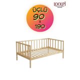 Loolpi Home Ottoman Üçlü Sedir Koltuk 90x190 Cm Doğal Ahşap Bahçe ve Balkon Takımları