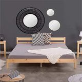 Loolpi Home Palet Yatak Doğal Ahşap Başlıklı Karyola - 90 x 190 cm