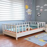 Loolpi Home Unisex Bebek ve Çocuk Karyolası Doğal Ahşap Yatak - Çam - 120 x 200 cm