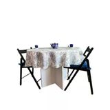 Loom & Laurel Jakarlı Dokuma Kumaş 160 X 160 Yuvarlak Masa Örtüsü Gri Ağırlıklı