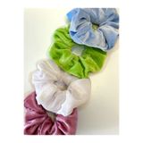 LoomaLoop 4'lü Kadife dokulu Pastel renkli kumaş toka - Scrunchie simit toka