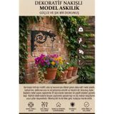 Loomina Home Nakış Desenli Lazer Kesim Metal Saksı Tutucu Balkon Bahçe Duvar Çiçek Askısı Elektrostatik