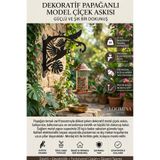 Loomina Home Papağan Figürlü Metal Bahçe Çiçek ve Fener Askılığı Dekoratif Duvar Saksı Askısı Paslanmaz