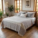 Loomvia Kanepe, Koltuk ve Yatak Örtüsü - 240x260 cm - Bambuviskon Kumaş - Nefes Alır ve Yakmaz - Oturma Odası ve Yatak Odası Dekorasyonu - Hafif Yazlık Battaniye - Gri