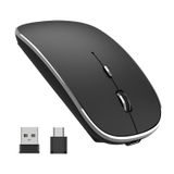 LOONASA Tip C Kablosuz Fare, Ücretli 2.4G USB C Fare, Nano USB ve Tip C Alıcılı Çift Mod, Ultra İnce Taşınabilir Sessiz Akülü Fareler, PC MacBook Masaüstü Bilgisayar Dizüstü Tablet Telefon için
