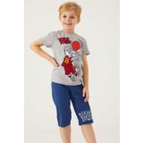 Looney Tunes L1569-3 Gri Melanj Erkek Çocuk Kapri Takım