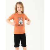 Looney Tunes L1589-2 Kız Çocuk Tişört Gül - Kehribar - 6 - 7 Yaş