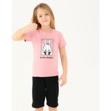 Looney Tunes L1589-2 Kız Çocuk Tişört Gül - Rose - 3 - 4 Yaş