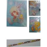 looney tunes tweety plastik klasör mavi-sarı+tweety kalem