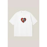 Looney Tunes Unisex %100 Organik Pamuklu Kalın Dokulu Oversize Bisiklet Yakalı T-Shirt - Beyaz - XL