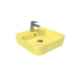 Loop Kare Masa Üstü İnce Çanak Lavabo 45 Cm Extra Limon Çiçeği