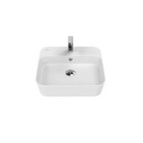 Loop Kare Masa Üstü Ince Çanak Lavabo 45 cm Extra Mat Beyaz