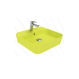 Loop Kare Masa Üstü İnce Çanak Lavabo 45 Cm Extra Neon