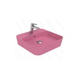 Loop Kare Masa Üstü İnce Çanak Lavabo 45 Cm Extra Sakura