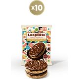 Loopbite Bitter Çikolata Kaplamalı Basmati Pirinç Patlağı x 10 Paket (Glütensiz & Vegan) - 360 gr