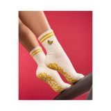 Loopie Socks Muz Nakışlı Kadın Pilates Çorabı Kaydırmaz Tabanlı Yoga Fitness Dans Bale Çorabı - İsme Özel Şerit - Hediye Çanta