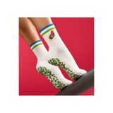 Loopie Socks Toka Nakışlı Kadın Pilates Çorabı Kaydırmaz Tabanlı Yoga Fitness Dans Bale Çorabı - İsme Özel Şerit - Hediye Çanta
