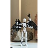 Loopify Lucky 13 Aksiyon Figürü Robot Oyuncak 13cm Dört Kol Lucky 13 ve Yarasa Kanat Seti
