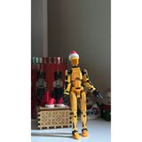 Loopify Lucky 13 Aksiyon Figürü Robot Oyuncak 13cm ve Yılbaşı Şapkası Seti Altın
