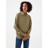 Loose Fit Kadın Gömlek U.kol - XS - Haki