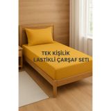 Loova Lastikli çarşaf tek kişilik %100 pamuk kalpli yastık kılıfı dahil genç kız odası